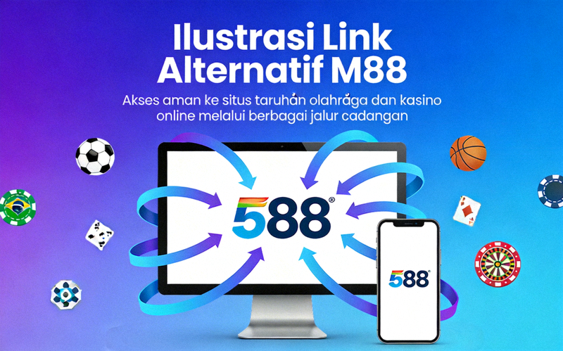 Ilustrasi Link Alternatif M88 - Akses aman ke situs taruhan olahraga dan kasino online melalui berbagai jalur cadangan